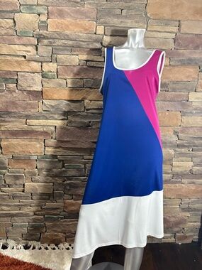 DKNY sleeveless summer dress color-block design size large